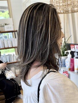 コノアラボ 守谷店(Conoah labo) 白髪ぼかし/守谷/デザインカラー/暗めカラー/ミディアムヘア/