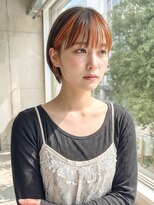 ソワー(SOWER)&nbsp;インナーバングヘア　オレンジ　ショート