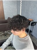 黒髪×波巻きパーマ