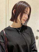 ノラギンザユー(NORA GINZA/U) 切りっぱなし長め外ハネボブ艶暗髪シースルーバング