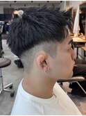千葉駅MEN’S/波巻きツイストスパイラル/刈り上げセンターパート