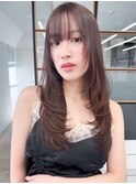 ◎ダークブルー+春カラー+髪質改善くびれウルフレイヤー