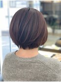 20代30代40代シークレットハイライト小顔丸みレイヤーボブ
