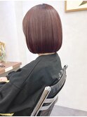 ＊水平ボブ×ピンクカラー＊