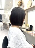切りっぱなしボブ美髪結べるボブカールセミディシアーカラー