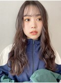 大人可愛い抜け感ロング☆透明感カラーマロンブラウン◇20代30代