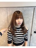 ロング10代20代30代プルエク韓国レイヤーカットハイライト