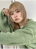 ミルクティーベージュ/ダブルカラー/ケアブリーチ/髪質改善/原宿