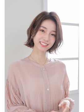 ハピネス 河原町店(Happiness) 伸ばしかけボブ センターパート ローライト 京都美容室 石賀