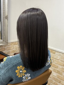 カミケン 黒岩店　kamiken・ うる艶ダークブラウンカラー×ミディアムヘア【カミケン黒岩店】