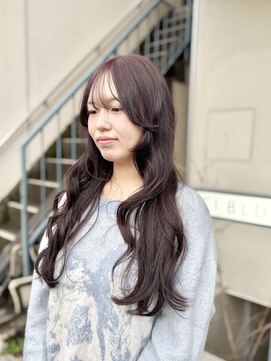 ヘアー アイス 御器所本店(HAIR ICI) ブリーチなしダブルカラー春カラーピンクパープルカラーレイヤー