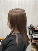 ベージュカラー×セミロング