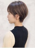 夏カラー◎ナチュラルショート暗め×くびれカット小顔美人ヘア