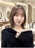 顔から周りカット/縮毛矯正/グレージュ/アッシュカラー/大人ボブ