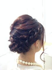 結婚式パーティーヘアセット