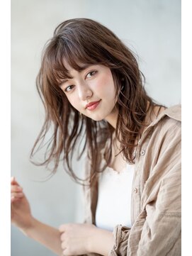 オースティン 門前仲町(AUSTIN) 大人かわいい前髪セシルカットココアブラウンフリンジウェーブ