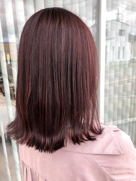 アメイジングヘアー 美沢店(AMAZING HAIR) 【AMAZING HAIR美沢店/山岸】切りっぱなしロブ×チェリーレッド