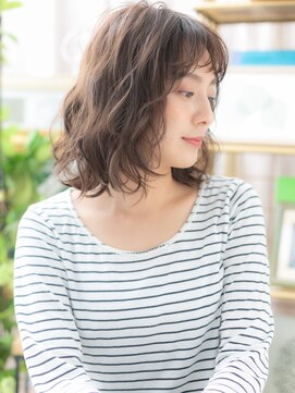 カバーヘア イヴ 戸頭店(COVER HAIR EVE) 前髪カール小顔バレイヤージュ大人ボブパーマa戸頭20代30代40代!