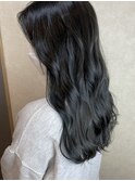 韓国ロング×ブルーブラック
