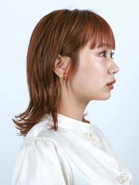 アース 三軒茶屋店(HAIR&MAKE EARTH) 三軒茶屋_レディース_ミディアム_オレンジベージュ_ハイトーン