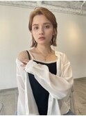 オールバックヘア×オレンジブラウン