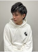 アップバングツーブロマッシュ束感ショート波巻きmen'shair