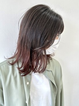 フォーク FOLK 【FOLK】初カラーグラデーションピンク☆似合わせ外ハネレイヤー