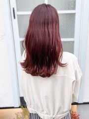 ブリーチなし/ピンクベージュ/透明感カラー/モテ髪