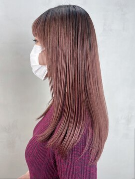 アイティーバイアルバム 松戸店(IT by ALBUM) ピンクベージュ_斜めバンググレージュカラー_ba417191