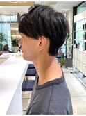 大人メンズパーマ/ツーブロック/アップバング短め/ビジネスOK