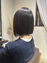 ワ ヘアー(wa-hair)&nbsp;小顔前下がり女優ボブパープルブラック潤髪質改善ヘルシスタイル