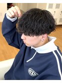 メンズ緩め波巻きマッシュ刈り上げショートツーブロック名古屋
