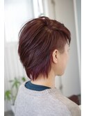 ツーブロックアシメ×マゼンタ