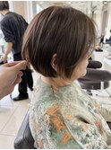 ショートカット×ひし形ショートボブ×前髪あり30代40代50代