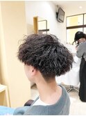 メンズツーブロックマッシュボリュームハードツイストパーマ