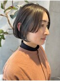 Say.ショートボブブルーカラー地毛風ストレートミニボブ表参道