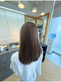 大人可愛いブリーチなし透明感カラーミルクティーグレージュ