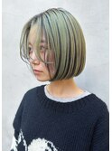 アンブレラカラー　ペールグリーン　ボブ