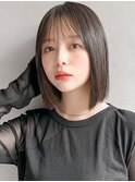 外ハネボブうるツヤ小顔カット斜めバングシースルーバング★1