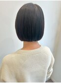 ボブ 切りっぱなしボブ 艶髪 髪質改善 アッシュカラー 20代