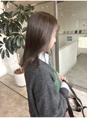 ブリーチなしオリーブベージュ艶感カラー
