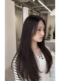 ロングレイヤー×ダークブラウン
