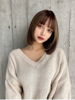 五感 鷹匠&nbsp;ぱっつん前髪の 艶感レイヤーボブ 30代40代