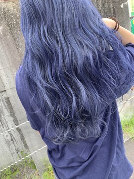 ビューティーサロン クイーン(beauty salon QUEEN) 映え100%コバルトブルーロングレイヤー☆+.