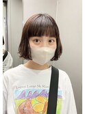 ボブパーマ/黒髪パーマ/切りっぱなしボブ/ショートボブ