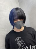 ツートンカラー　インナーカラー　ブルーカラー　派手髪
