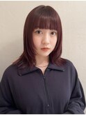 チェリーレッド×レイヤーカット×暖色カラー×10代20代30代