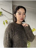 ボブ　タイトボブ　ストレート　黒髪ヘア