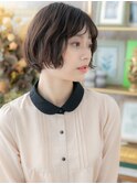 オリーブカラーマッシュパーマショートボブc5志木20代30代40代