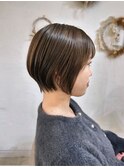 かわかすだけで簡単ショートボブ/マロンベージュ/くすみベージュ